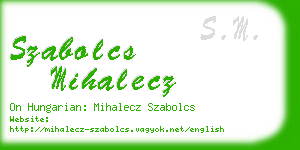 szabolcs mihalecz business card
